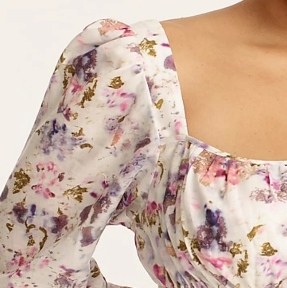 Flora Obscura X J.Crew Cinched Waist Top in Kaleidoscope Floral NWT